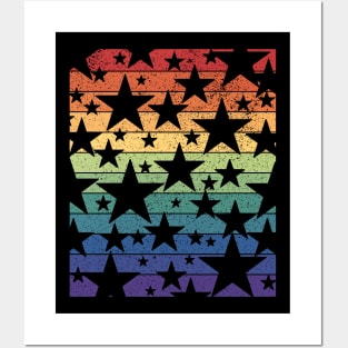 Distressed Gay Pride Stars and Bars Posters and Art